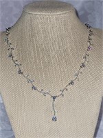 18" cubic Crystal Zirconia and silver necklace