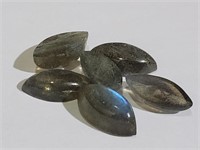 Six 13 mm Labradorite gem stones
