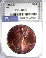 1998 Silver Eagle PCI MS-70 Gorgeous Color