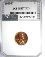 1959-D Cent PCI MS-67 RD LISTS FOR $315