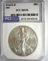 2006 Silver Eagle PCI MS-70 LISTS FOR $125
