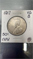 1917 Silver Fifty Cent Coin