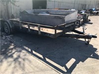 16 ft Tandem Axle, steel bed equipment trailer,