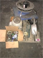 Skid w/ motor, hardware, and contents