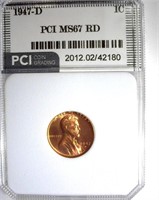 1947-D Cent PCI MS-67 RD LISTS FOR $285