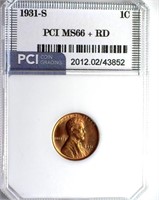 1931-S Cent PCI MS-66+ RD LISTS FOR $11500