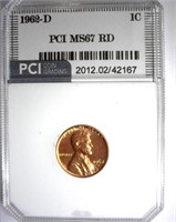 1962-D Cent PCI MS-67 RD LISTS FOR $1500