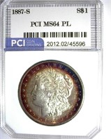 1887-S Morgan PCI MS-64 PL Excellent Rim Color