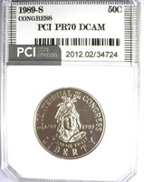 1989-S Congress 50c PCI PR-70 DCAM LISTS FOR $225