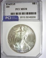 2008 Silver Eagle PCI MS-70
