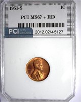 1951-S Cent PCI MS-67+ RD LISTS FOR $1450