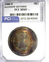 1880-S Morgan PCI MS-67+ Rainbow Reverse