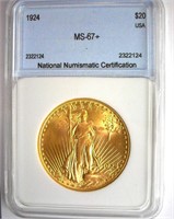 1924 Gold $20 NNC MS-67+ LISTS FOR $150000