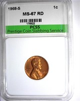 1968-S Cent PCSS MS-67 RD LISTS FOR $215