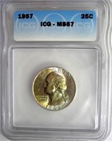 1957 Quarter ICG MS-67 LISTS FOR $115