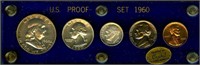 1960 5 Coin Proof Set In Capital Holder