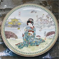 Asian Inspired Plate Hand Painted Japan