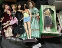 Porcelain Doll, Barbie Dolls, Ginny Dolls.