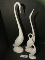 3 Handmade Ceramic Bird Figures.
