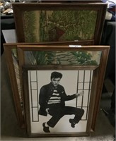 Elvis Presley Poster, 2 Oil On Canvas, 1 Oil On