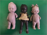 antique /vintage porcelain/bisque 4" dolls  3