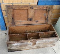 Antique Carpenter Tool Chest 39 x 16 1/2 x 14
