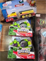 Thomas train set and Super hero Hulk set