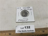 1917 France 50 Centimes Silver