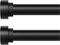 Black Curtain Rods for Windows 48 to 84 Inch 2pk