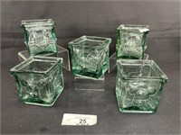 5 Mickey Mouse Glass Candle Holders