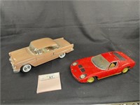 2 Diecast Cars Ertl 55 Chevy 1:18 & Lamborghini
