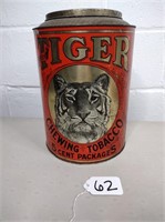 Tiger Chewing tobacco metal tin (empty)