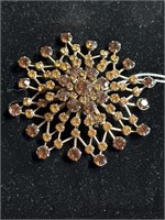 Unmarked Hattie Carnegie Amber star brooch