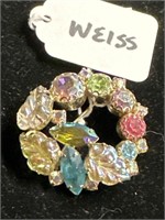 Stunning Weiss multicolored mothers brooch