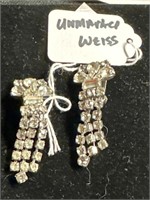 Pair of unmarked Weiss dangle earrings