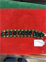Vintage 1940s unmarked Wiess emerald bracelet
