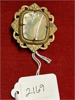 Antique Victorian bronze and mother of pearl