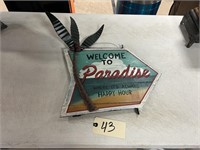 WELCOME TO PARADISE DECOR SIGN MEASURES