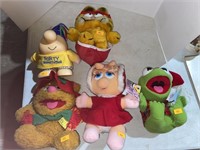 Muppets and Garfield stuffed toys