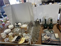 Misc clear glass dishes and others