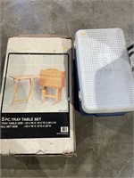 Igloo cooler, 5 pc tray table set