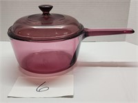 Vision purple pot with lid