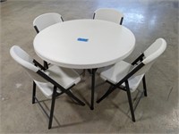 4' round table and 4 chairs