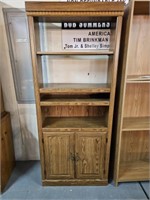 Early wood bookshelf, adjustable shelves
