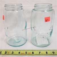 2- Blue Mason's Quart Jars - (1-Reverse Port)