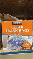 Kirkland signature clear trash bags