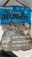 Dog delights, beef tenders, open package