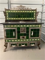 Very Rare 1890s Handpainted Tile Stove