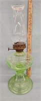 Uranium Glass Oil Lamp- 1 ft 7 inches tall