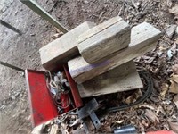 WOOD BLOCKS WITH ALL METAL TOOLBOX & CONTENTS